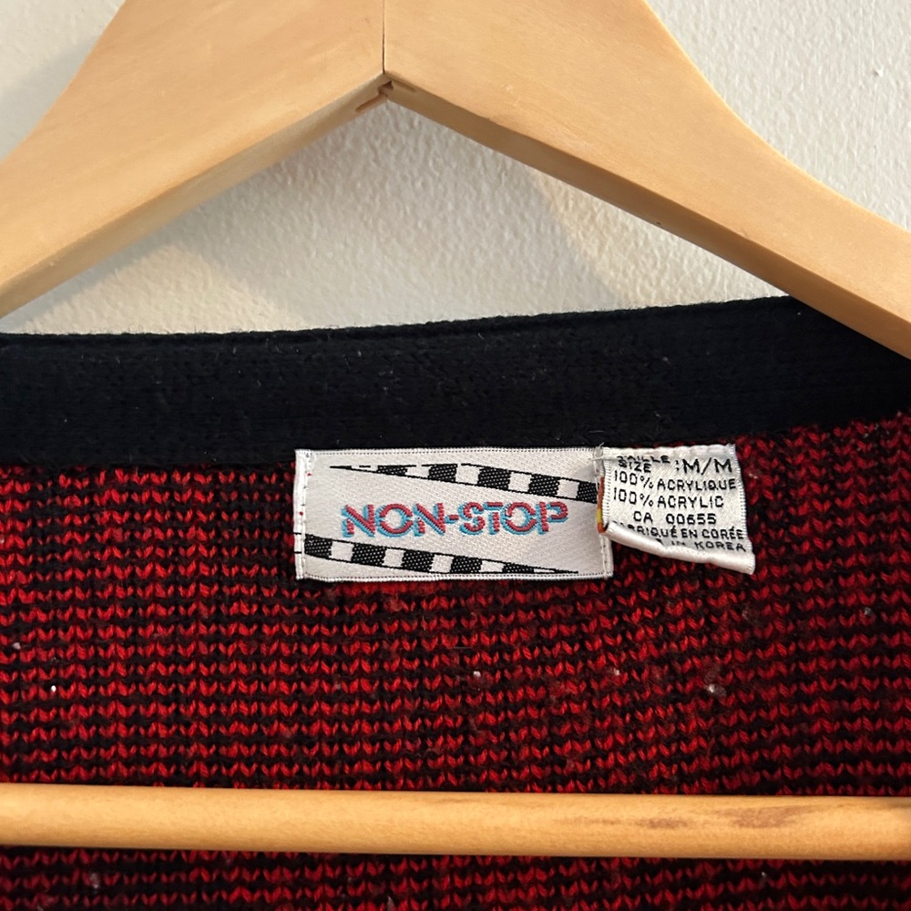 Bold Red & Black Dog Pattern Cardigan - Picture 4 of 4